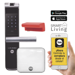 mx89367 Kit Cerradura con manija YMF40A y HUB, Apertura por, Código, Biometría y apertura por SMARTPHONE, Para puertas de 35 a 90 mm de espesor