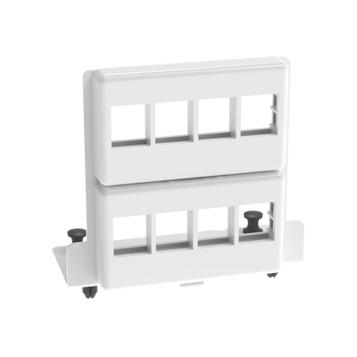 nkms8ppb Patch Panel de 8 Puertos Keystone, Para Uso con Gabinetes Multipropósito, de Instalación a Presión, Color Blanco