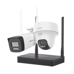 nks422w02h Kit IP Inalámbrico 2 Megapíxel / NVS 4 Canales / 1 Cámara Bala Exterior + 1 Cámara Turret Interior con Lente 2.8 mm y Dual Light / Audio Bidireccional (Micrófono y Bocina) / Soporta Micro SD de 512 GB