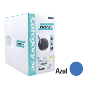 nuc5c04bu-ce Bobina de Cable UTP 305 Metros (1000 Pies) de Cobre, NetKey, Azul, Categoría 5e (24 AWG), PVC (CM), de 4 Pares