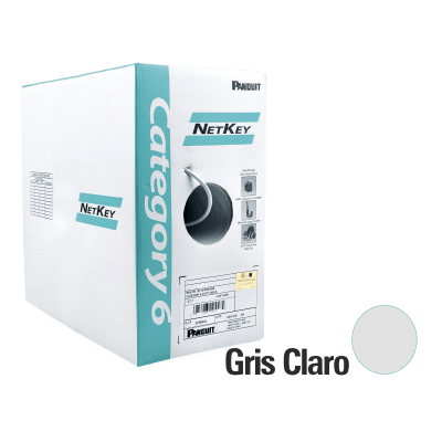 nuc5c04ig-me Bobina de Cable UTP 305 Metros (1000 Pies) de Cobre, NetKey, Gris Claro, Categoría 5e (24 AWG), PVC (CM), de 4 Pares