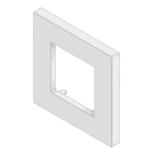 Embellecedor para Caja Europea / Dimensiones 84x84x8 mm Externas / ABS Antimicrobiano / Blanco con Efecto de Contraste / Colocación Fácil y Rápida