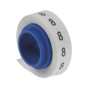 pmdr-8 Rollo de Etiquetas Marcadoras, Pre-Impresos con el Número 8, de 2.4 Metros (7.87 Pies), Color Blanco