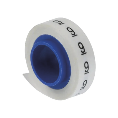 pmdr-9 Rollo de Etiquetas Marcadoras, Pre-Impresos con el Número 9, de 2.4 Metros (7.87 Pies), Color Blanco