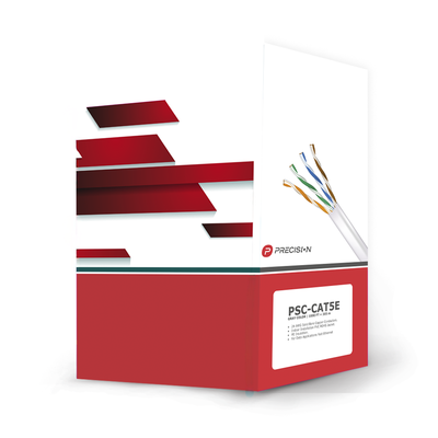 psc-cat5e Bobina de Cable de UTP de 4 Pares Cat5e de 305 Metros (1000 Pies), 100% Cobre, PVC ROHS, Color Gris, 24 AWG, Uso en Interior, Para Aplicaciones de Voz, Datos y Video