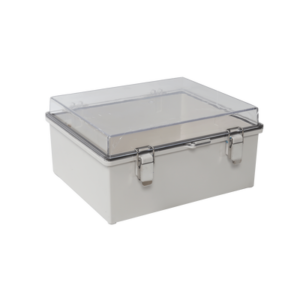 pst-3546-16et Gabinete Plástico ABS, Puerta Transparente, Uso en Intemperie (350 x 460 x 160 mm) Cierre por Broches Inoxidables y Permite Cerrado con Candado y Llave (Perno 5mm) No Incluido