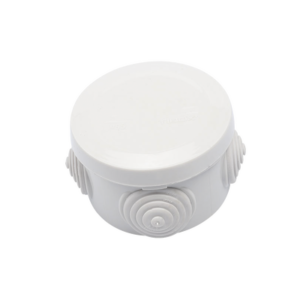 pst-c70-er Caja Derivación-Conexión de Plástico Circular con 4 Glándulas de Goma (70 diámetro X 48 alto mm). Para Instalaciones Comerciales, Residenciales e Industriales. Cerrado a Presión.