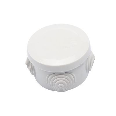 pst-c70-er Caja Derivación-Conexión de Plástico Circular con 4 Glándulas de Goma (70 diámetro X 48 alto mm). Para Instalaciones Comerciales, Residenciales e Industriales. Cerrado a Presión.