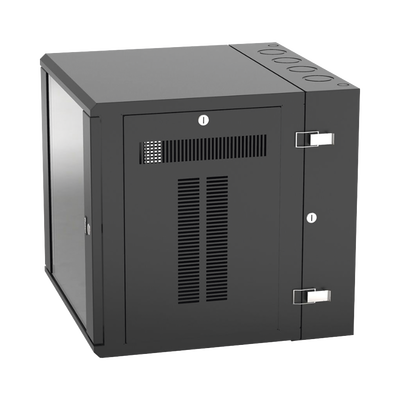 pzwmc12w Gabinete PanZone de Montaje en Pared, de 19in, Puerta con Ventana de Seguridad, 12 UR, 635mm de Profundidad, Color Negro