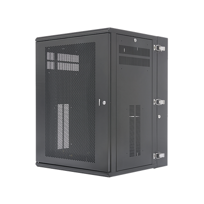 pzwmc18p Gabinete PanZone de Montaje en Pared, de 19in, Puerta Ventilada, 18 UR, 635mm de Profundidad, Color Negro