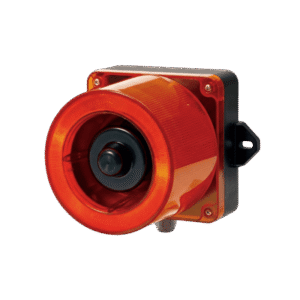 Combinacion de baliza LED color Rojo y sirena electrónica de 31 tonos resistente a la intemperie de volumen máx. 123 dB a 110-220 VCA