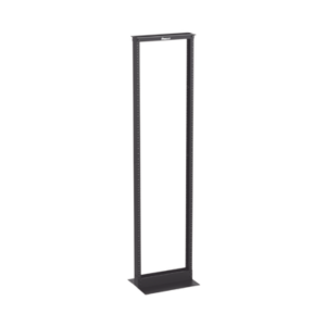 r2p Rack de Dos Postes Estándar de 19 in, Rieles Numerados y Roscados #12-24, Fabricado en Aluminio, 45 Unidades de Rack, Color Negro