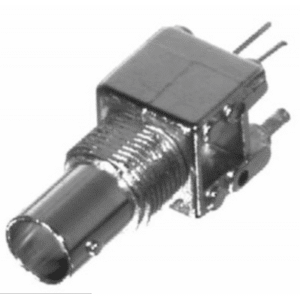 Conector BNC Hembra a 75 Ohm, Montaje Vertical en PCB.