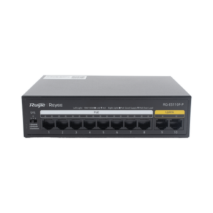 rg-es110f-p Switch PoE+ no Administrable, Hasta 110 Watts, 8 puertos PoE+ y 2 Uplinks 10/100