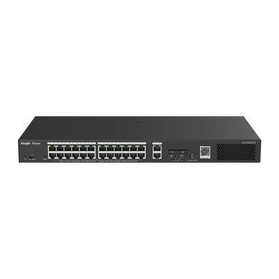 rg-es228gs-p Switch Smart PoE con 24 puertos Gigabit PoE 802.3af/at + 2 SFP para fibra 1Gb, gestión gratuita desde la nube, 370w
