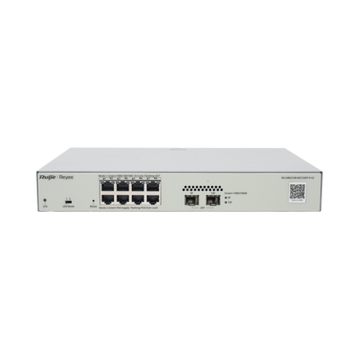 rg-nbs3100-8gt2sfp-p-v2 Switch Administrable PoE Capa 2 con 8 puertos Gigabit PoE 802.3af/at + 2 SFP para fibra 1Gb, gestión gratuita desde la nube, 125w