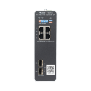 rg-nis2100-4gt2sfp-hp Switch Industrial PoE+ hasta 180 watts , Ideal para temperaturas Extremas y protección contra descargas, 1 puerto PoE++ 60W y 3 puertos PoE+ 30W, 2 SFP Uplink
