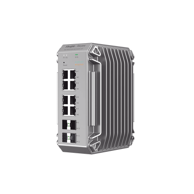 rg-nis3100-8gt4sfp-hp Switch Industrial PoE, Ideal para temperaturas Extremas y protección contra descargas, 8 Puertos Gigabit PoE 802.3 af/at, 4 Puertos SFP Administrable Cloud