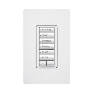 (RadioRA2) Teclado Seetouch Hibrido 6 botones, 2 botones subir/bajar, programe escenas diferentes en cada botón,puede instalarse en un interruptor de luz.