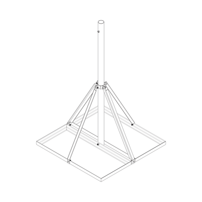 s-bnp-901-1 Base No Penetrante Base de 0.9 x 0.9 m con Mástil de 1.5 m x 2" diam. Ced.30 para Instalación de Antenas (HOT-DIP).