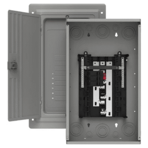 s1224b3100 Centro de carga trifásico 3 Fases, 4 Hilos para interruptores QP, de 12 polos - 24 circuitos, 120/240vca, Barras de aluminio 100 Amp, Nema 1, uso interior. Incluye tapa.