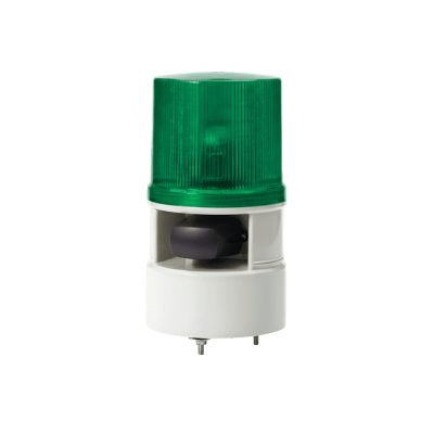 Luces de advertencia color Verde con sirena incorporada con 5 tonos máx. 105 dB en 110 VCA