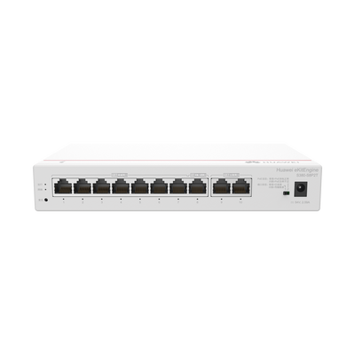 s380-s8p2t Router eKit / 2 Puertos WAN Gigabit / 1 Puerto LAN/WAN Gigabit / 7 Puertos PoE LAN Gigabit / Presupuesto PoE 124 W / Rendimiento de 2 Gbps / Controlador (64 APs) / Hasta 250 clientes / Libre de licenciamiento