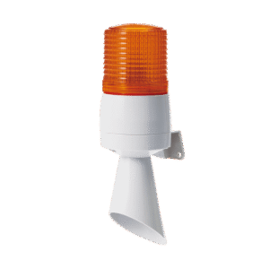 Luz LED con patrones de destello fijo y destellante con buzzer incorporado de alto volumen Máx. 95 dB color Ámbar 110 VCA