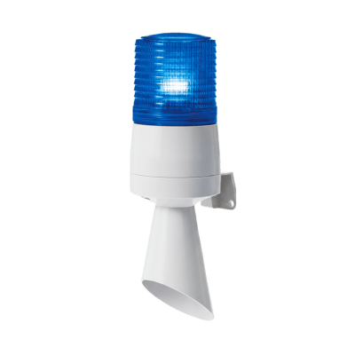 Luz LED con patrones de destello fijo y destellante con buzzer incorporado de alto volumen Máx. 95 dB color Azul 110 VCA
