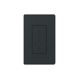 Placa de 6 puertos, color negro night.