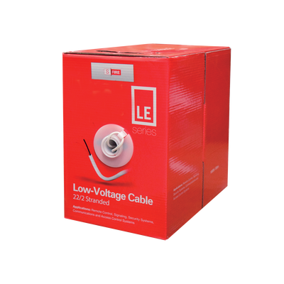 Bobina de 305 Metros (1000 Pies) de Cable / 2 x 22 AWG / Tipo CCA de Color Blanco / Aplicaciones en Alarmas de Intrusión/Control de Acceso/Automatización/ Interfonos y TV Porteros