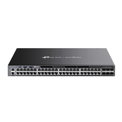 sg6654xhp Switch Omada L3 SDN Administrable / 48 puertos Gigabit y 6 puertos SFP+ / Presupuesto PoE 1440 W / Funciones RIP, VRRP, Servidor DHCP / Administración centralizada OMADA / Fuente Redundante