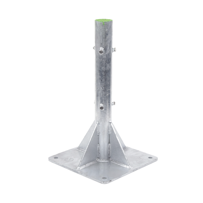 slm-ba-6g Base para Mástil Hasta 2" con Opresores, Base de 50 x 50 cm y Tubo de 80 cm Ced. 30. Galv. Inmersión.