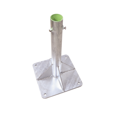 slm-ba-7g Base para Mástil Hasta 2" con Opresores, Base de 30 x 30 cm y Tubo de 50 cm Ced. 30. Galv. Inmersión.