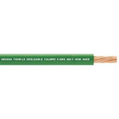 sly-304-grn ( Venta por metro ) Cable 10 awg color verde, conductor de cobre suave cableado. Aislamiento de PVC, auto-extinguible.