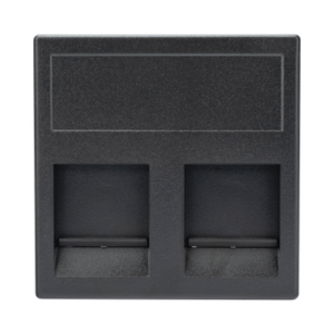Módulo Color Negro con 2 Espacios para Jack Keystone con Guardapolvo para las Cajas de Escritorio Ofiblock y Teleblock / (KB76/14)