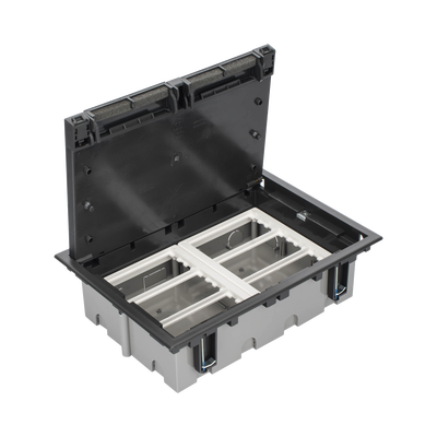 sm-cpf-6 Caja Para Instalación en Piso Falso para Voz, Datos o Contactos Eléctricos / Capacidad para 6 Módulos / Espacio Embellecedor en la Tapa / Profundidad Ajustable de 90 a 120 mm (3.54 a 4.72 pulgadas) / Los Módulos se Adquieren Aparte / (SF610/14CY)