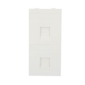 Placa Plana de Voz y Datos con Guardapolvo para 2 RJ45 / Color Blanco / 2 Puertos para Jacks Keystone / Compatible con Cajas de Pavimento SM-CPAV-2 y SM-CPAV-4 / Modelo S76B/9