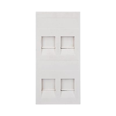 sm-fp-4-key Placa Plana de Voz y Datos con Guardapolvo para 4 RJ45 / Color Blanco / 4 Puertos para Jacks Keystone / Compatible con Cajas de Pavimento SM-CPAV-2 y SM-CPAV-4 / Modelo S76C/9