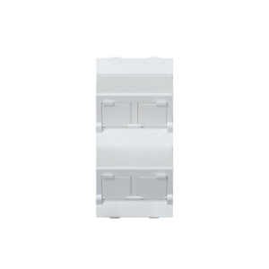 (S80CMD64/9) Placa Voz y Datos Inclinada con Guardapolvo y Adaptador Cuádruple para RJ45 Keystone