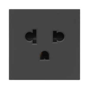Módulo para Tomacorriente Euroamericano / Color Grafito / 45x45 mm (1.77 x 1.77 Pulgadas) / Compatible con Torres y Cajas para Escritorio de la Marca Simon