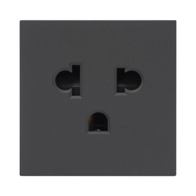 sm-tcea-g Módulo para Tomacorriente Euroamericano / Color Grafito / 45x45 mm (1.77 x 1.77 Pulgadas) / Compatible con Torres y Cajas para Escritorio de la Marca Simon