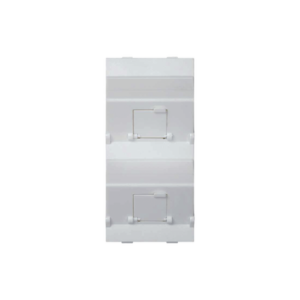 (S80BMD64/9) Placa Voz y Datos Inclinada con Guardapolvo y Adaptador Doble para RJ45 Keystone