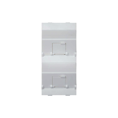 smfp2keya (S80BMD64/9) Placa Voz y Datos Inclinada con Guardapolvo y Adaptador Doble para RJ45 Keystone