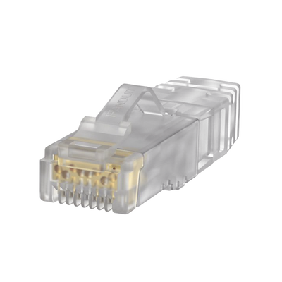 sp6x88-c Plug RJ45 Cat6A, Para Cable UTP de Calibre 23-24 AWG, Chapado en Oro de 50 Micras, Paquete de 100 Piezas