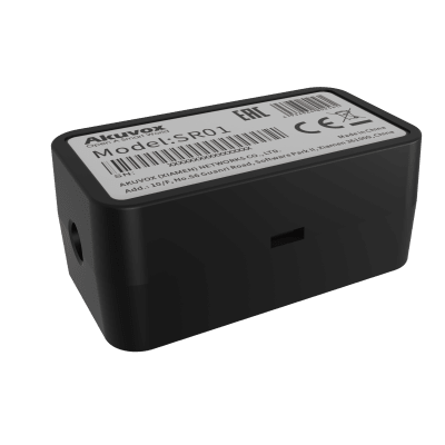 sr01 Relevador RS-485 Para Control de Puerta / Protección Contra Vandalismo / Compatible Con Frente de Calle AKUVOX / Agrega Una Puerta al Frente de Calle / Comunicación Encriptada / Compacto / Instalación en Cajas Estándar