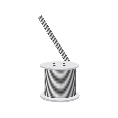 sret318cam Cable de Retenida 7 Hilos , Resistencia 600 kg, Diámetro 1/8" (Metro). Acero Galvanizado