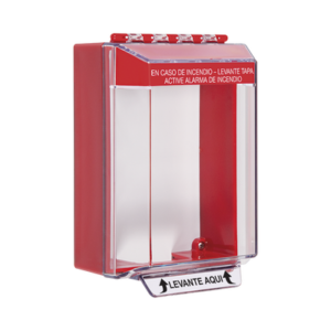 Cubierta Universal De Montaje Superficial, Con Espaciador 1.46", Serie Universal Stopper® Texto De Incendio En Español