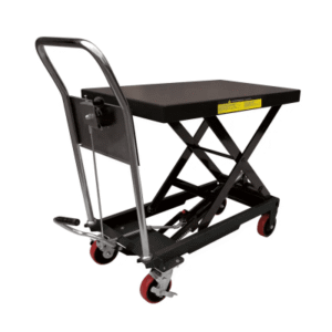 sys-mel-10 Mesa Elevadora Hidráulica / Capacidad 300 kg a 1 t / Ruedas de Poliuretano / Sistema Hidráulico con Freno / Soporte de Tijera / Ideal para Cargas Medias y Pesadas