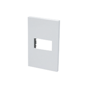 sys-p600b Placa de policarbonato con base de acero para 1 módulo 1/3 color blanco.